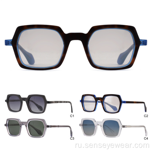 Роскошный дизайнер Men Custom Logo UV400 поляризованные солнцезащитные очки